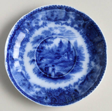 Non Pareil (Flow Blue) Saucer for Demitasse Cup