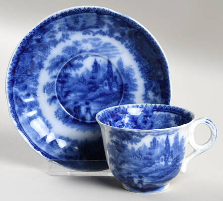 Non Pareil (Flow Blue) Demitasse Cup & Saucer Set