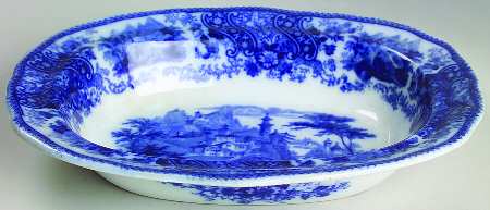 Non Pareil (Flow Blue) 9" Oval Vegetable Bowl