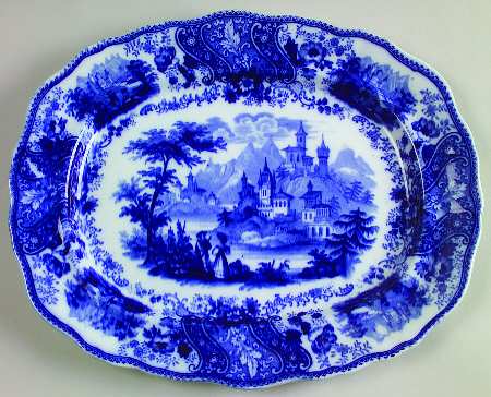 Non Pareil (Flow Blue) 12" Oval Serving Platter