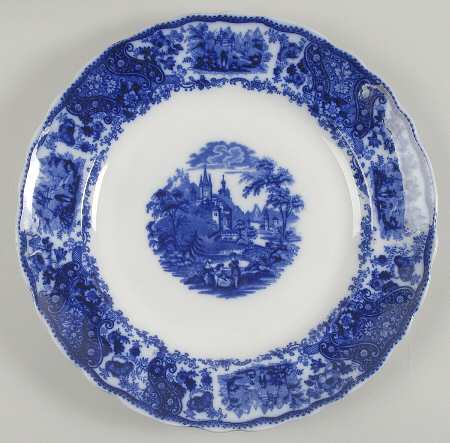 Non Pareil (Flow Blue) 13" Chop Plate (Round Platter)