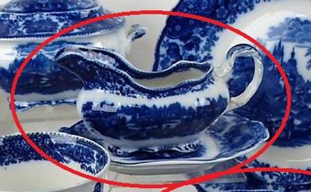Non Pareil (Flow Blue) Gravy Boat & Underplate