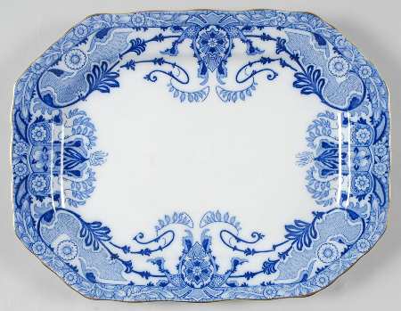 Raleigh (Flow Blue) 12" Oval Serving Platter