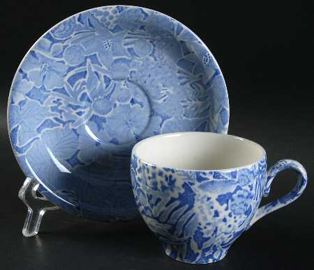 Scilla Blue Flat Cup & Saucer Set
