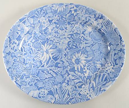Scilla Blue 12" Oval Serving Platter