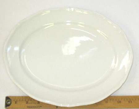 Terrace White 12" Oval Serving Platter by Burgess & Leigh