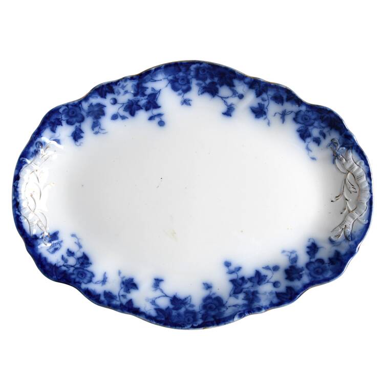 Vermont (Flow Blue) 14" Oval Serving Platter