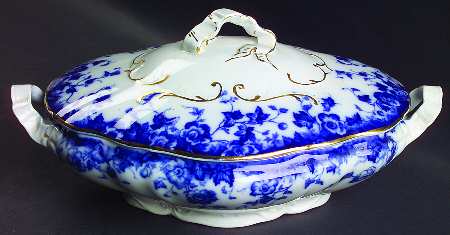 Vermont (Flow Blue) Oval Covered Vegetable