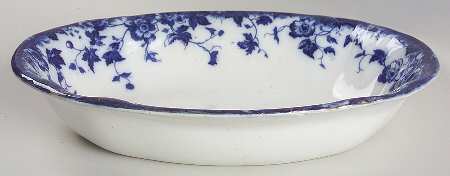 Vermont (Flow Blue) 10" Oval Vegetable Bowl
