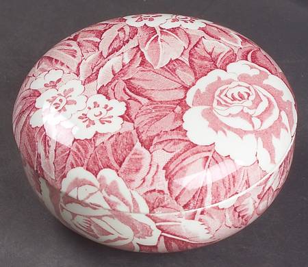 Victorian Chintz Pink Round Box & Lid