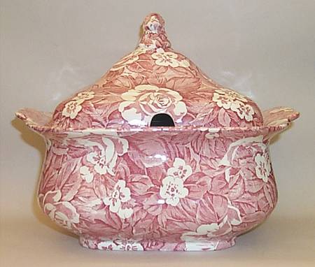 Victorian Chintz Pink Tureen &  Lid