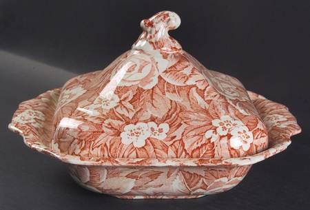 Victorian Chintz Pink Square Covered Vegetable