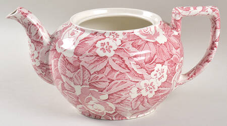 Victorian Chintz Pink Teapot No Lid