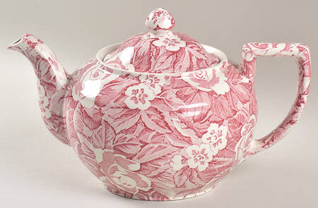 Victorian Chintz Pink Teapot & Lid