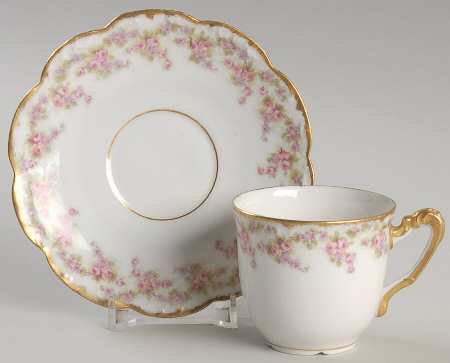Bridal Wreath Flat Demitasse Cup & Saucer Set