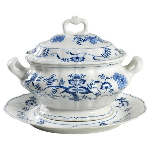 Blue Danube Oval Tureen & Lid with Underplate