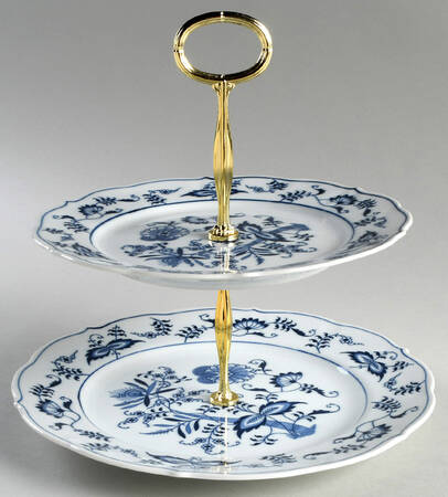 Blue Danube 6 5/8"-10"  2 Tiered Serving Tray (Dp, Sp) HC