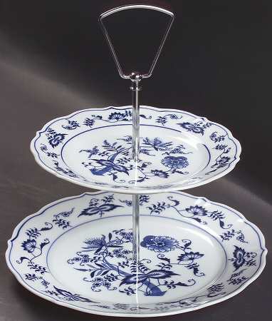Blue Danube 2-Tiered Serving Tray (Salad & Bread/Butter Plate)