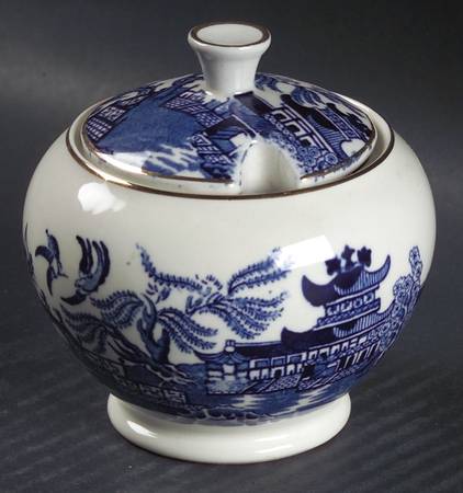 Willow Blue (Gold Trim) Jam/Jelly & Lid