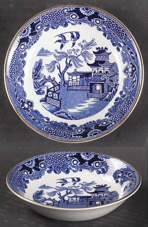 Willow Blue (Gold Trim) Fruit/Dessert (Sauce) Bowl