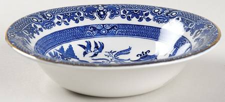 Willow Blue (Gold Trim) Coupe Cereal Bowl
