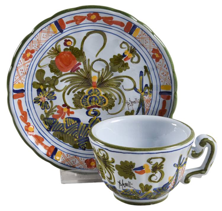 Blue Carnation Flat Cup & Saucer Set