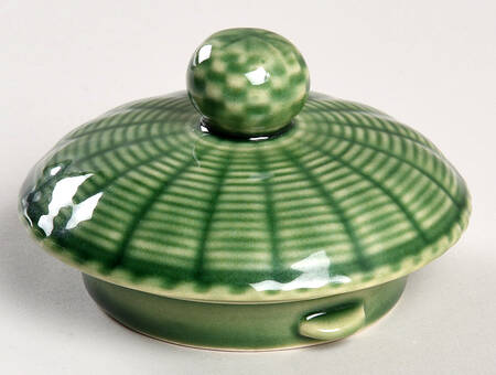 Basketweave Green Lid for Teapot