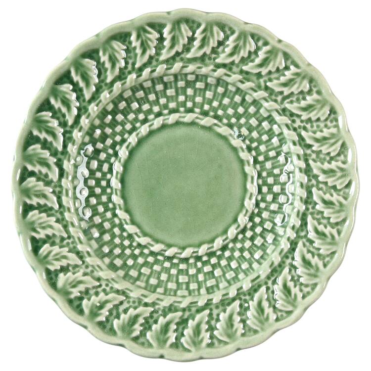 Basketweave Green Saucer for Demitasse Cup
