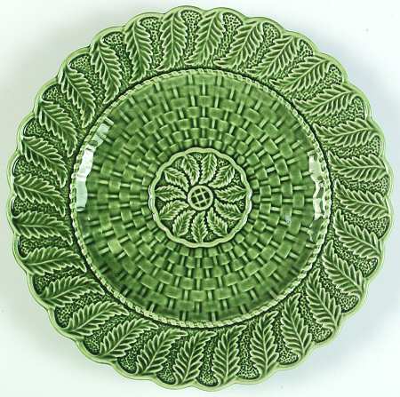 Basketweave Green Dinner Plate