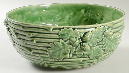 Oak Leaf Green 11" Large Salad Serving Bowl