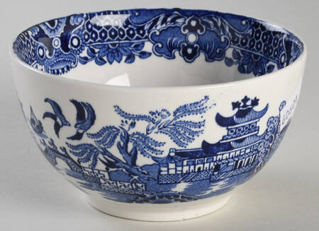 Willow Blue (No Gold Trim) Cranberry Bowl