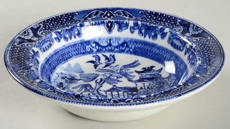 Willow Blue (No Gold Trim) Rim Fruit/Dessert (Sauce) Bowl