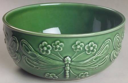 Dragonfly (Green) 7" Salad Serving Bowl