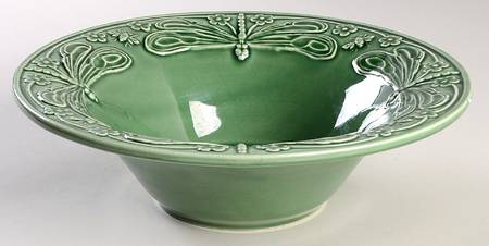 Dragonfly (Green) 10" Large Salad Serving Bowl