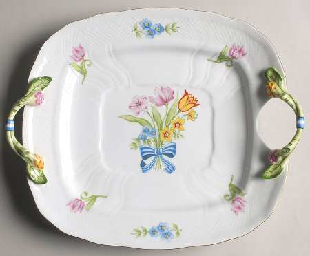 Floral Bouquet 11" Square Tray