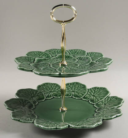Geranium Green 6 5/8"-10"  2 Tiered Serving Tray (Dp, Sp) HC