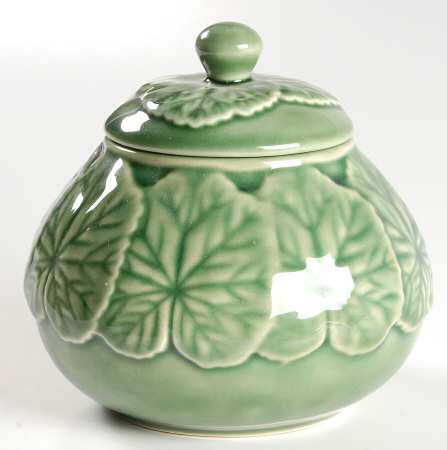 Geranium Green Sugar Bowl & Lid