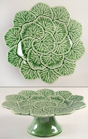 Geranium Green 8" Diameter Pedestal Cake Stand