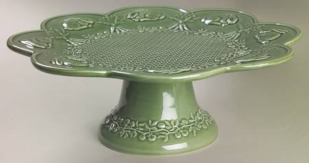 Rabbit Green 13" Diameter Pedestal Cake Stand