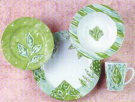 Aqua Leaf Dinner Plate