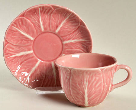 Cabbage Pink Flat Cup & Saucer Set