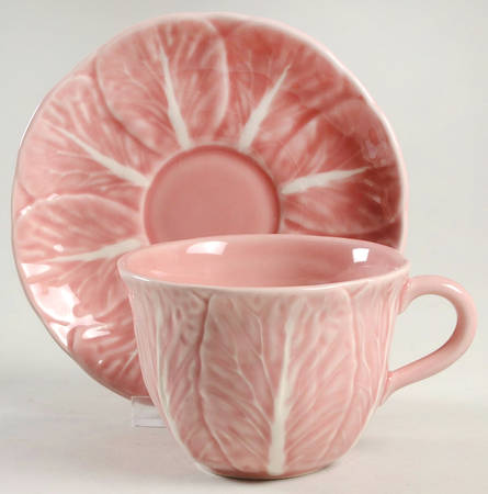 Cabbage Pink Flat Cup & Saucer Set