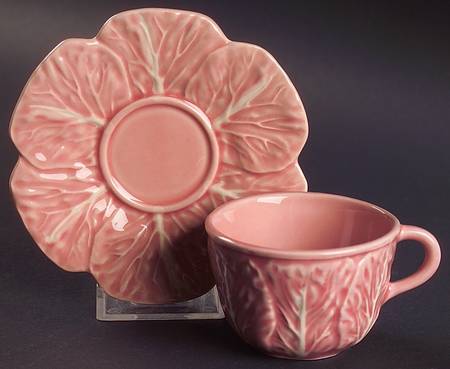 Cabbage Pink Flat Demitasse Cup & Saucer Set