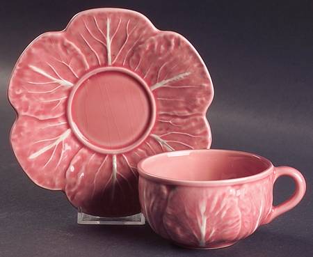 Cabbage Pink Flat Cup & Saucer Set