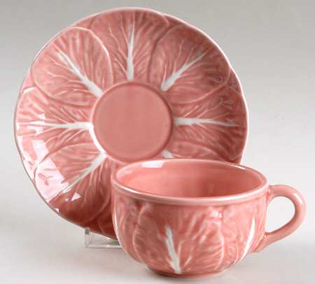 Cabbage Pink Flat Cup & Saucer Set