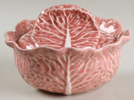 Cabbage Pink Covered Soup Bowl