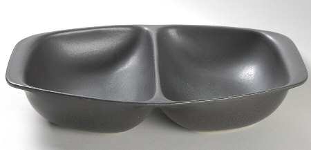 Black Velvet 9" Oval Divided Vegetable Bowl