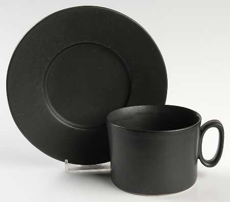 Black Velvet Flat Cup & Saucer Set