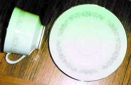 Bridal Wreath Footed Cup & Saucer Set