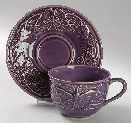 Papillon Lilac Flat Cup & Saucer Set